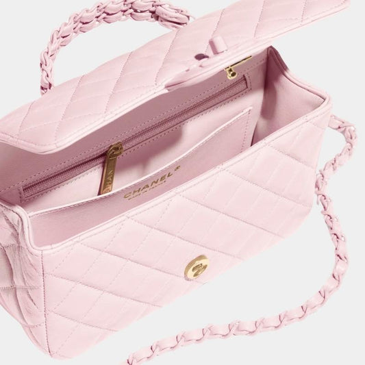 Chanel Flap Bag With Top Handle Light Pink