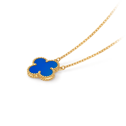 Van Cleef & Arpels, Vintage Alhambra pendant, 18K yellow gold, blue agate